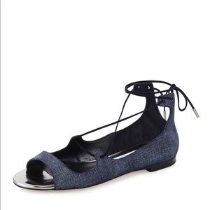 Authentic Jimmy Choo Vernie Flat Lace up Sandals